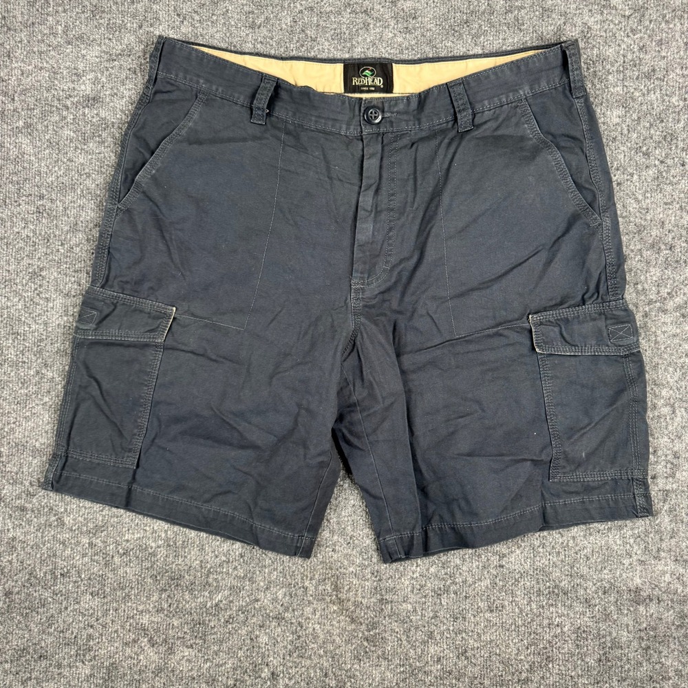 RedHead Cargo Shorts Mens Size 38 Navy Blue Cotton Utility Multi Pocket Casual